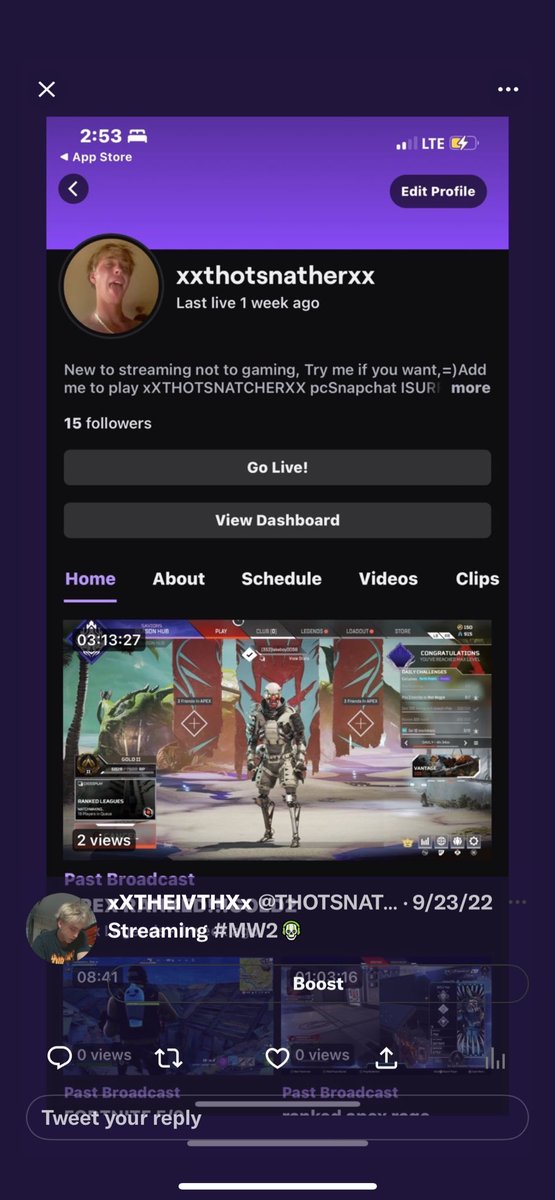 THOTSNATCHER009's tweet photo. Go live on #Overwatch2  #TwitchStreamers #live #comeon #battleroyal https://t.co/emfY94bznS