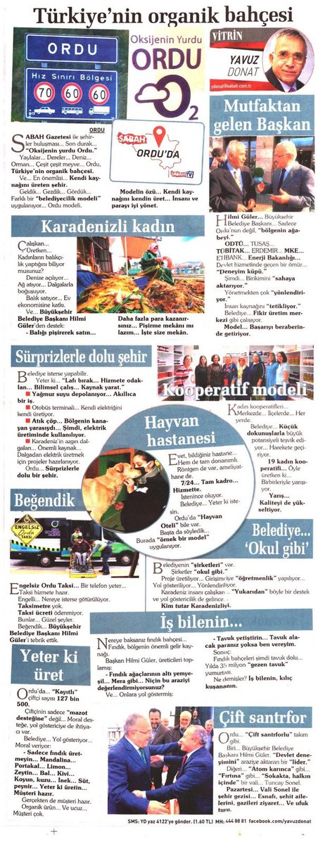 Türkiye’nin organik bahçesi, oksijenin yurdu: Ordu 💙 Sabah Gazetesi'nde, Türk basınının duayen ismi Yavuz Donat’ın kaleme aldığı köşeye konuk olduk ✍️