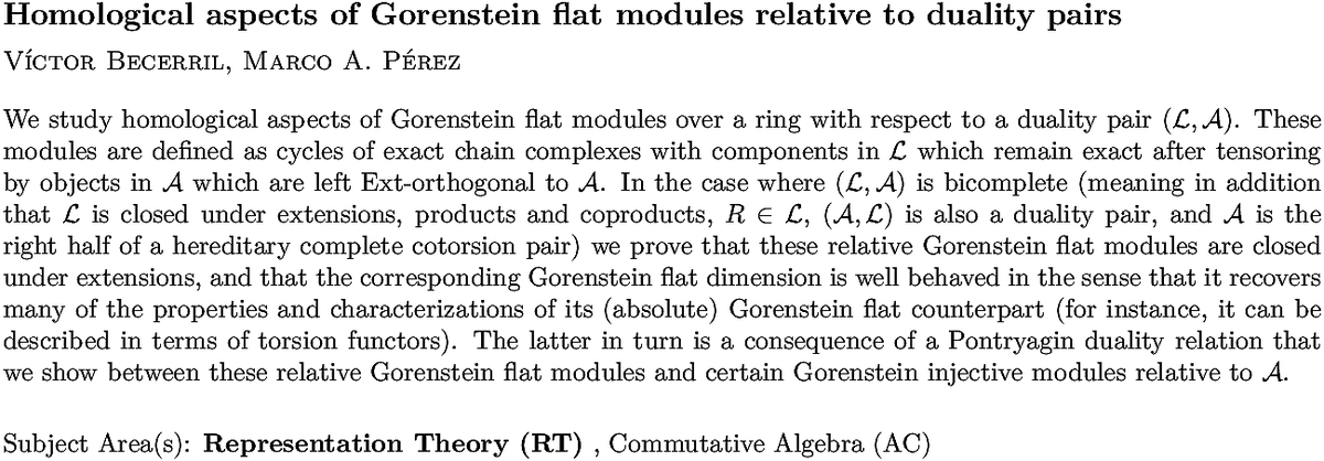 math.RT Representation Theory arXiv submissions tweet media