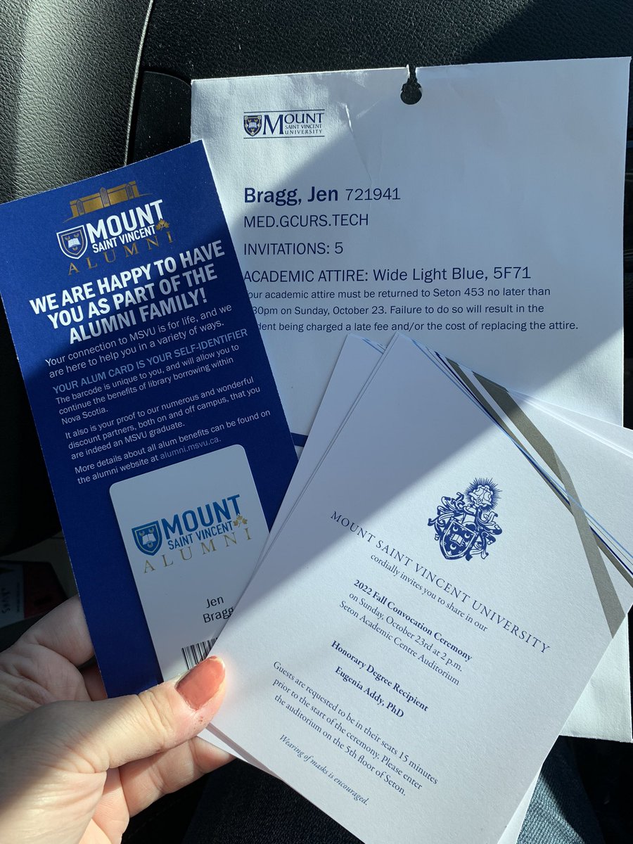 Who will be celebrating <a href="/msvu_tech/">MSVU Ed Tech Masters</a> grad with me tomorrow?? I will be there with my fan club. ❤️ #Cohort093 <a href="/MSVU_Halifax/">Mount Saint Vincent University</a>