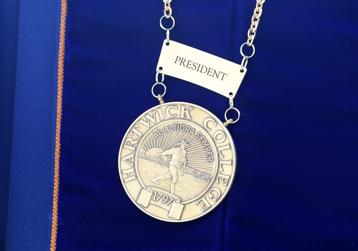 HartwickCollege's tweet photo. Today, we celebrate the inauguration of our 11th president of Hartwick College, @DarrenReisberg. Together we continue to climb, soar, and move forward! #HartwickCollege https://t.co/8wW6H7KyC2