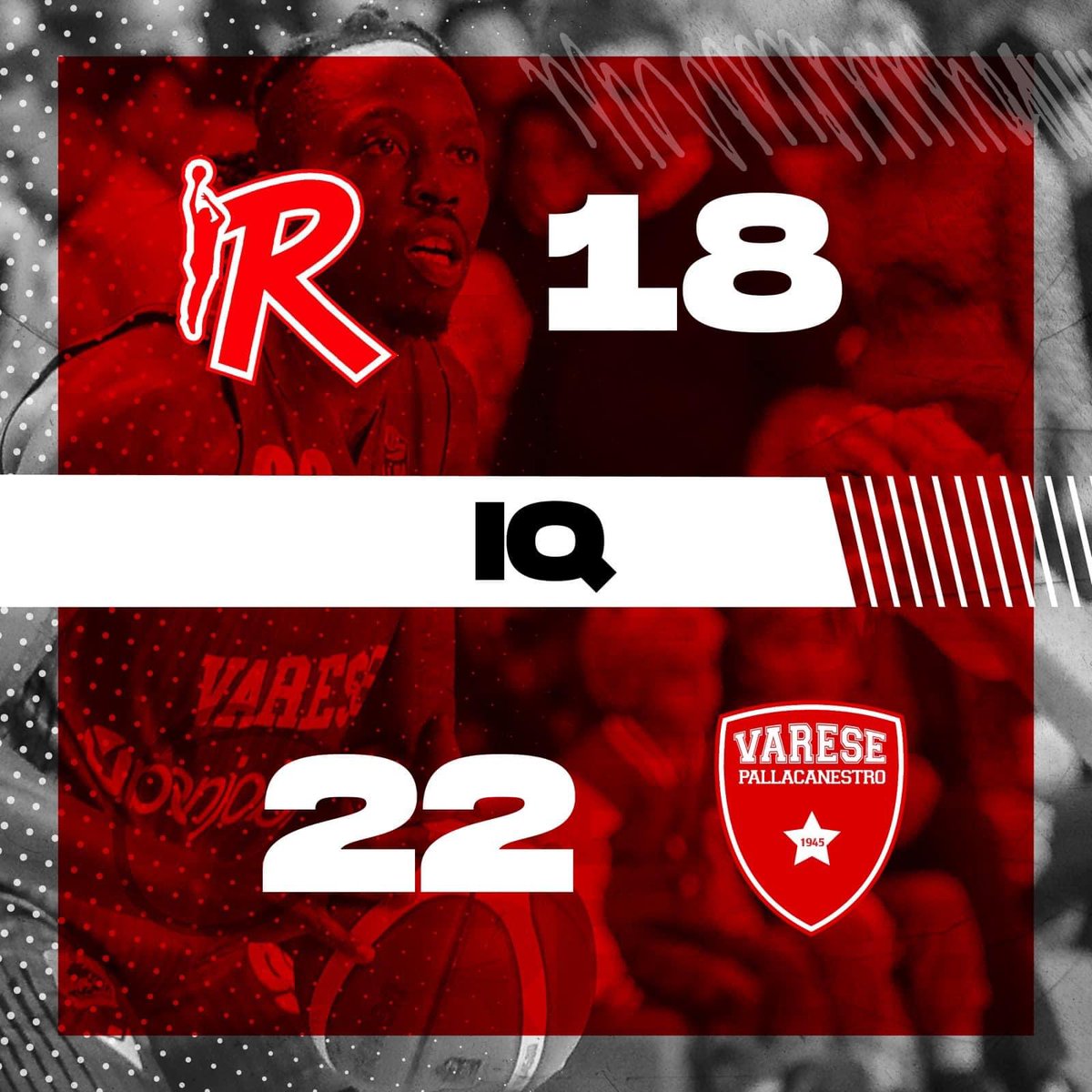PallVarese's tweet photo. Buona partenza per la #Openjobmetis che chiude il primo quarto sul +4️⃣ 👊
#RegVar #NoiSiamoVarese https://t.co/6LqnQTG8cs