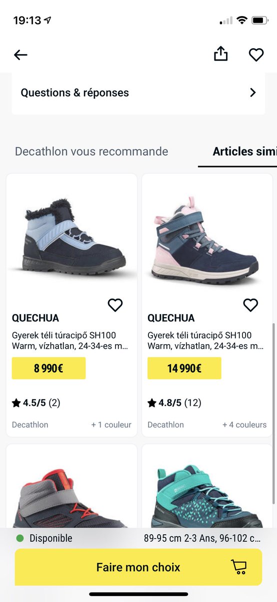 Notre application indique quelques prix en Forint ce soir. Mais pas de panique, c’est en cours de résolution 😉