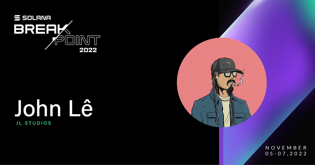 GM! 

Happy to announce that I will be speaking at #SolanaBreakpoint, the <a href="/SolanaConf/">Solana Events</a> in Lisbon! Come join me and the thousands gathering to build the future of @Solana Nov 4-7. There’ll be panels, workshops, and lots of surprises ⚡️

Get your pass here: solana.com/breakpoint