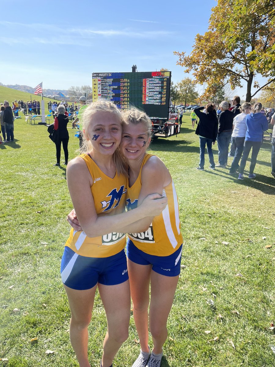 MukwonagoCC's tweet photo. No words for how proud I am of my girls this season! Topped off today with a hard fought 3rd place finish in one of the top sectionals in the state, missing team state by one place! AND 2 of the 5 individual state qualifier spots went to us…Eva Koos &amp; Annelise Rasmussen! 💙💛 https://t.co/bpMT095vEW