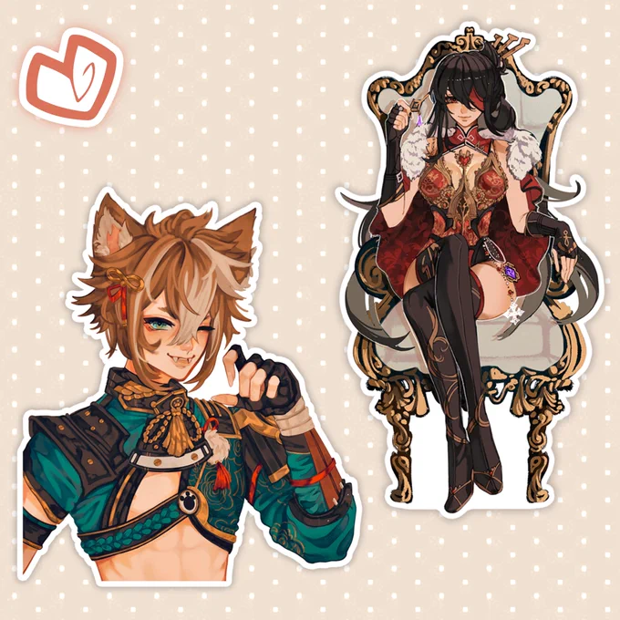 hi i have more collab stickers and playmats available at https://t.co/WLXvycpXrN ! theyre all 6inc vinyl so you can put them on cars, water bottles, anywhere you'd like !! preorder yours now :) 