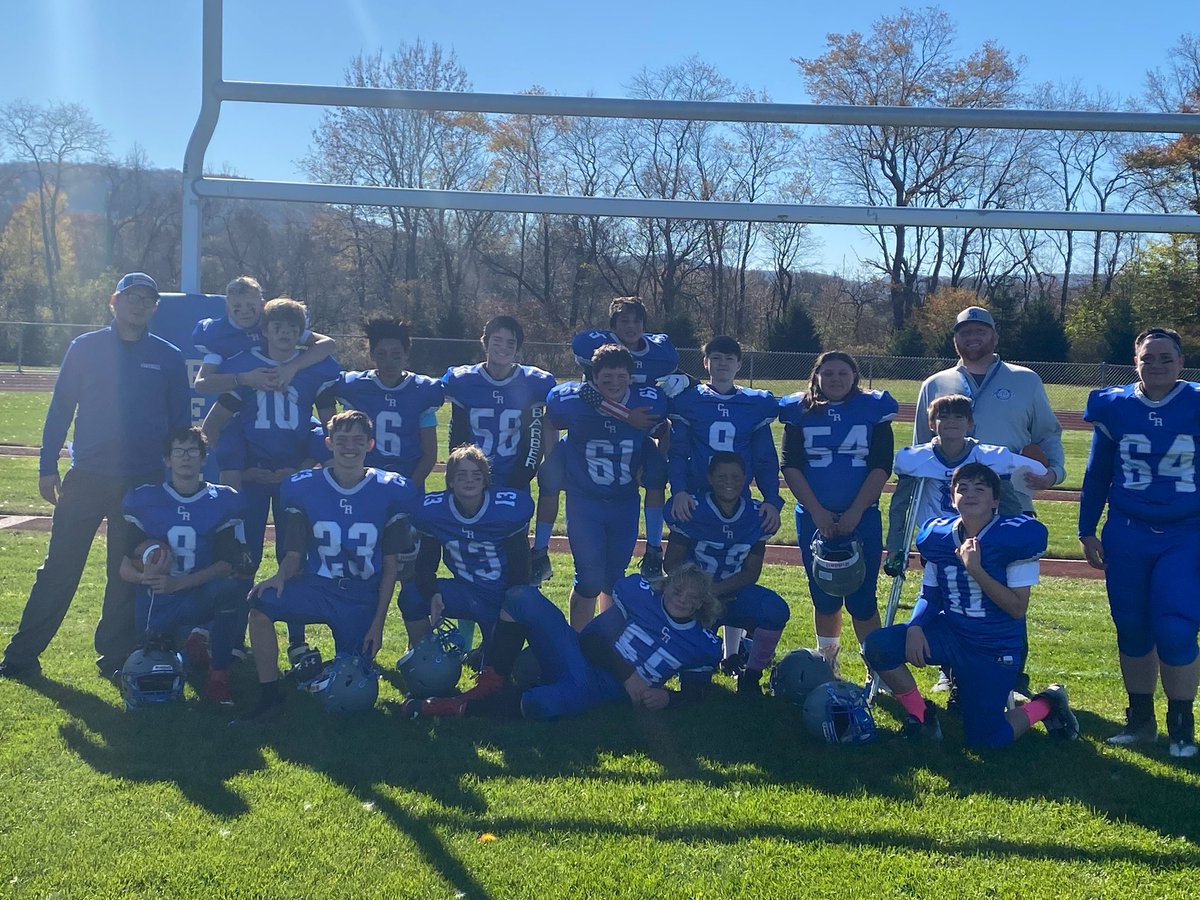 What a way to end the season!!! The #mycrcs Modified Football team ended their season with a BIG 46-0 win over Wellsville! This team is full of good football player and humans! I’m very proud of all of you! <a href="/MrBeckTeaches/">Rich Beck</a> <a href="/deisel68/">Chris Cappelletti</a>