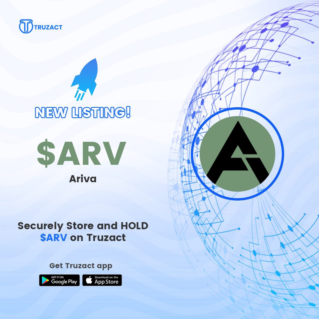 ‼️New Listing ‼️

📢 <a href="/ArivaCoin/">Ariva Digital</a> $arv

The entire #TRUZACT community welcomes $ARV 🔥🔥

You can now Send, Receive, Buy and HODL $ARV with your Truzact App. 

Happy trading 🥂

#Truzact #ARV #Ariva #NewListing
