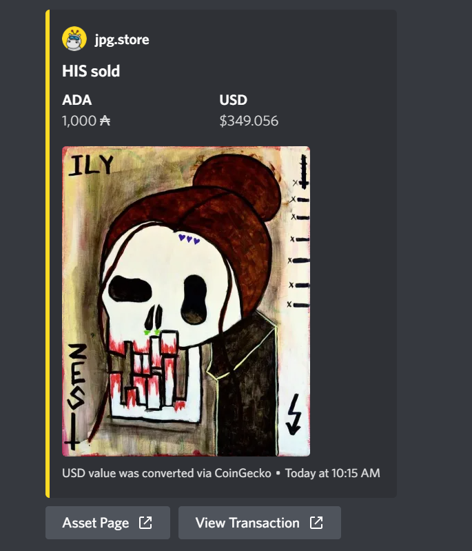 fvckzest's tweet photo. well... i was expecting these to last all day. 

ALL 3 PIECES I LISTED HAVE SOLD ON @jpgstoreNFT

HERS: SOLD FOR 1000 ADA
HIS: SOLD FOR 1000 ADA
WOAH: SOLD FOR 454 ADA

IM LITERALLY SHAKING.

#CARDANO #NFT #CNFT #LMNL #ZEST https://t.co/6bBOEW3rN3
