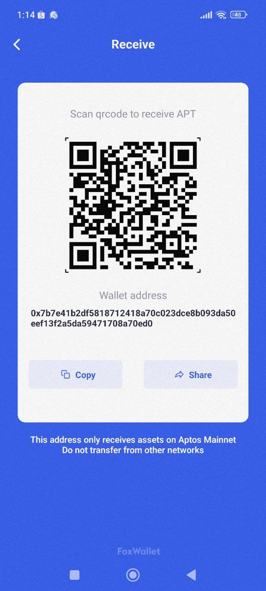 avengerq19's tweet photo. @FoxWallet @AptosFoundation @AptosNews1 @aptos_news @AptosEcosystems @AptosNewsHQ 0x7b7e41b2df5818712418a70c023dce8b093da50eef13f2a5da59471708a70ed0 https://t.co/a67sFydRJ5
