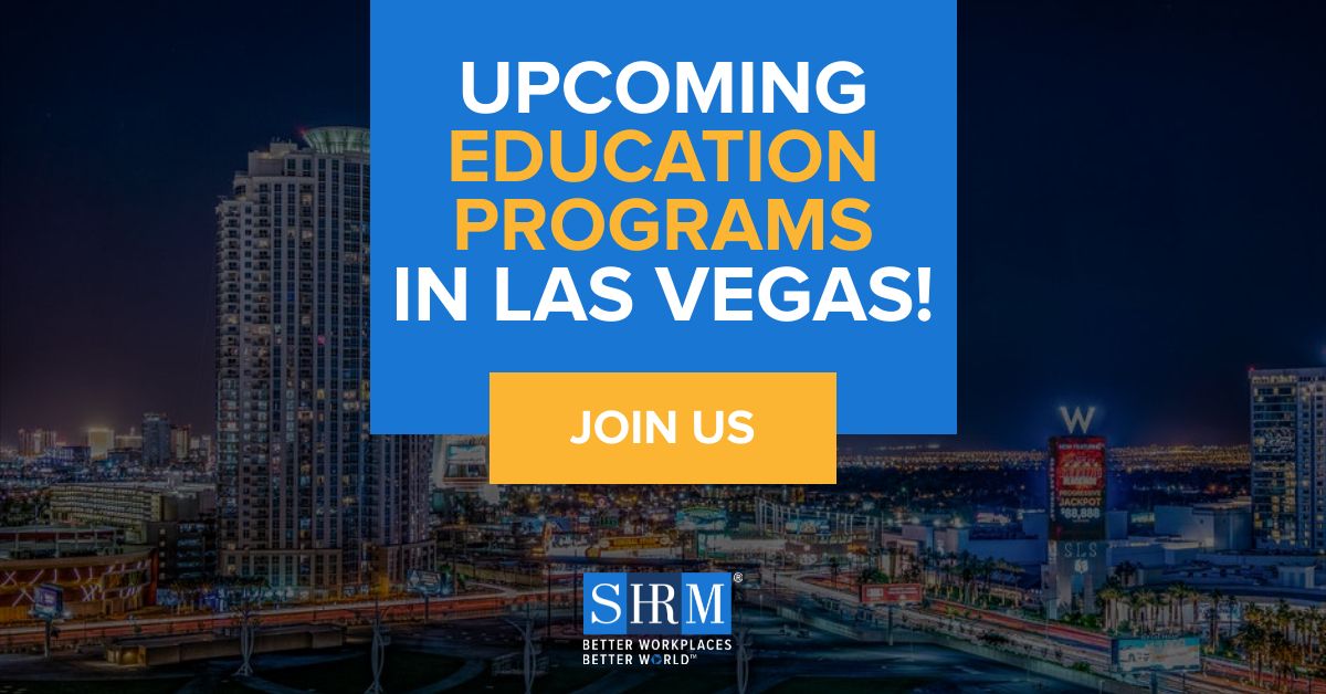SHRM's tweet photo. What’s better than solidifying your #HR skills in Las Vegas? #SHRMEducation will be Nevada this November – offering a wide variety of in-person seminars. Will we see you there? https://t.co/qk3xJTDbGl https://t.co/1U23K1CSvs