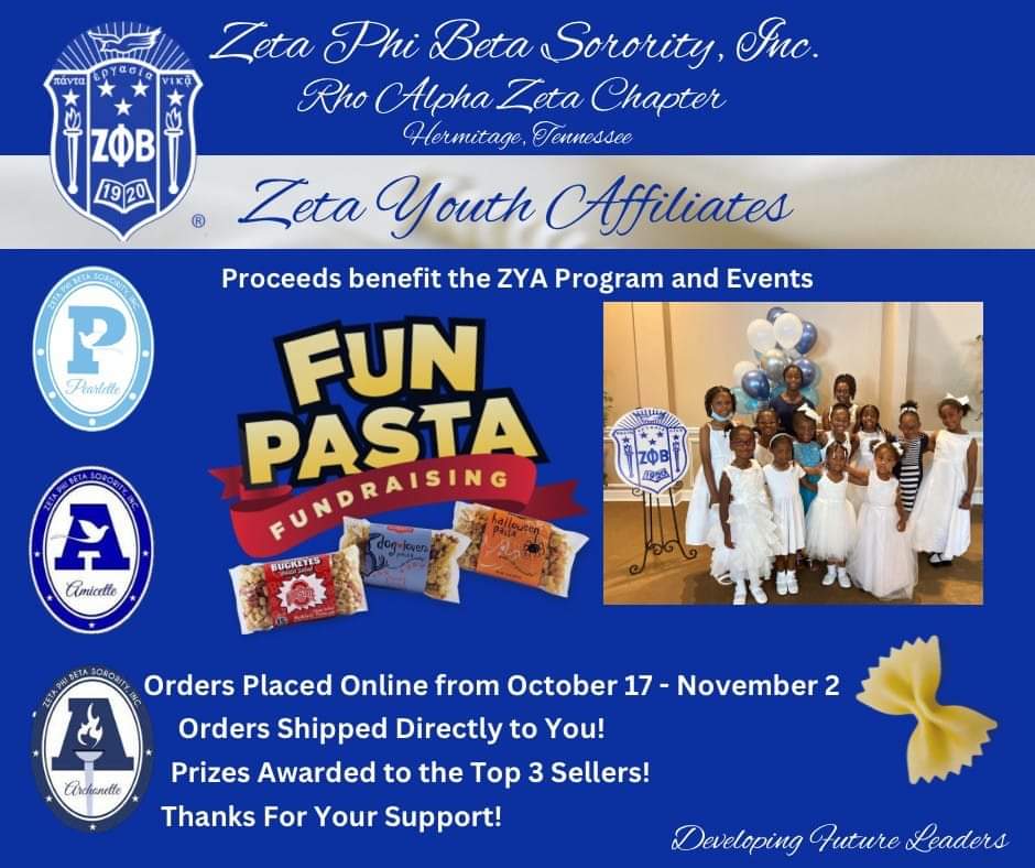 Nette420's tweet image. The Zeta Youth Affiliates of Rho Alpha Zeta have partnered with Fun Pasta! With each sale, we earn 40% which will help us reach our fundraising goal. Shop now and order some creative and delicious pasta! 
funpastafundraising.com/shop/paz---zet…