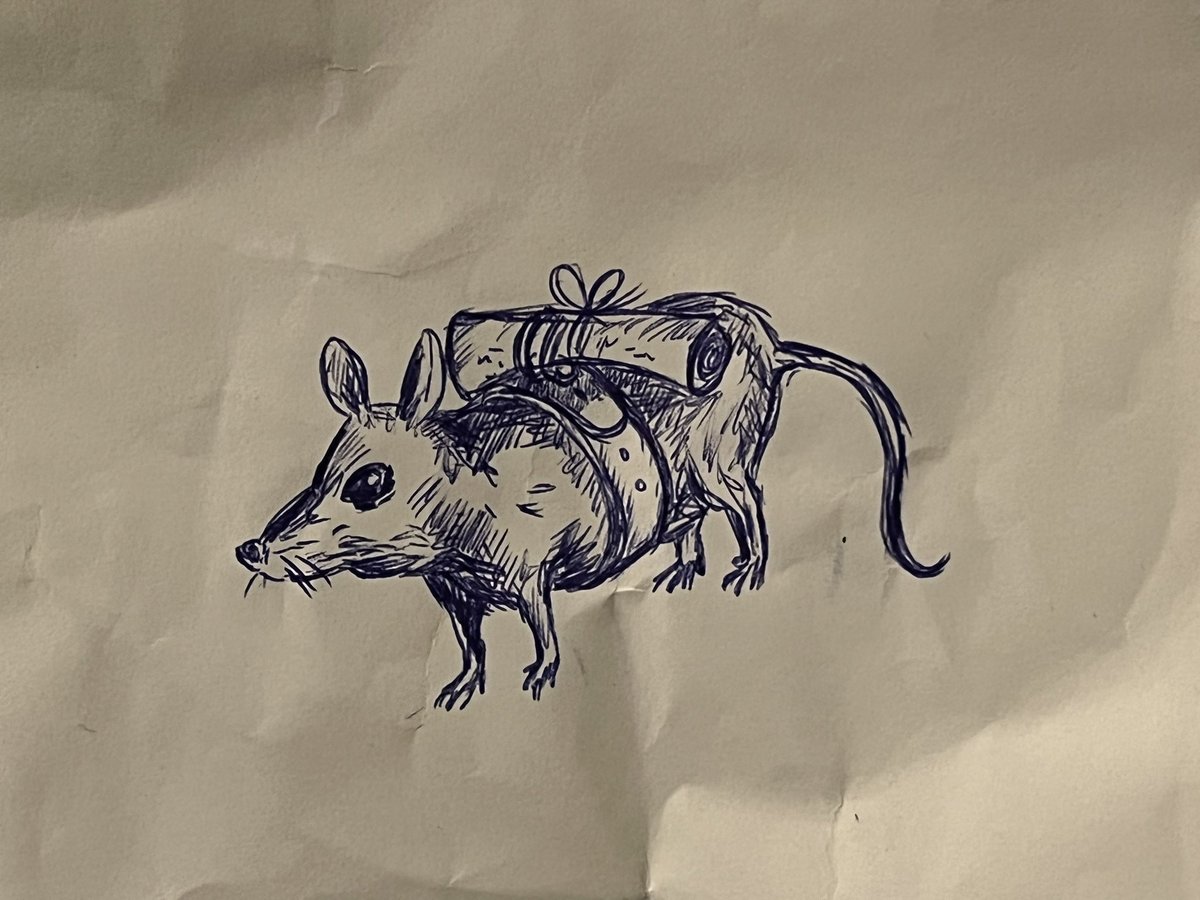 TestPappy's tweet image. In the meantime, I give you a little “post mouse”, that materialized on our fridge door.