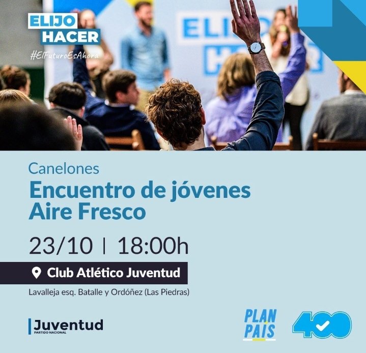 niffouri's tweet photo. Mañana se junta la barra joven de @Aire__Fresco Canelones junto a @AlvaroDelgadoUy y @Armandocastaing , te esperamos !!! https://t.co/KctwANkTNG