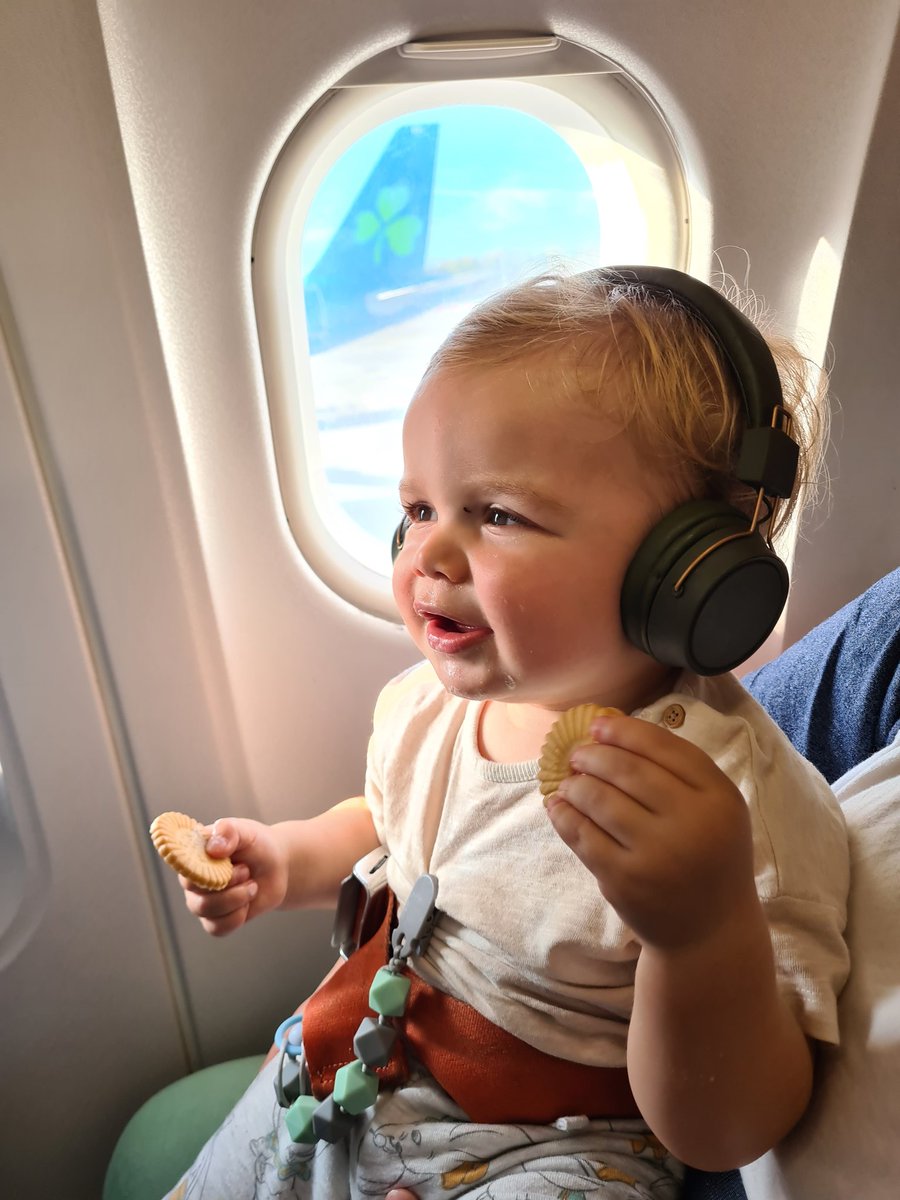 coyney91's tweet photo. @AerLingus got a new model for you. Captured this one at the perfect time. He's available for more photoshoots but only on flights to Barbados or Orlando where we have to accompany him 🤣 #babyonaplane #firstflight https://t.co/I1GhIsAQgH