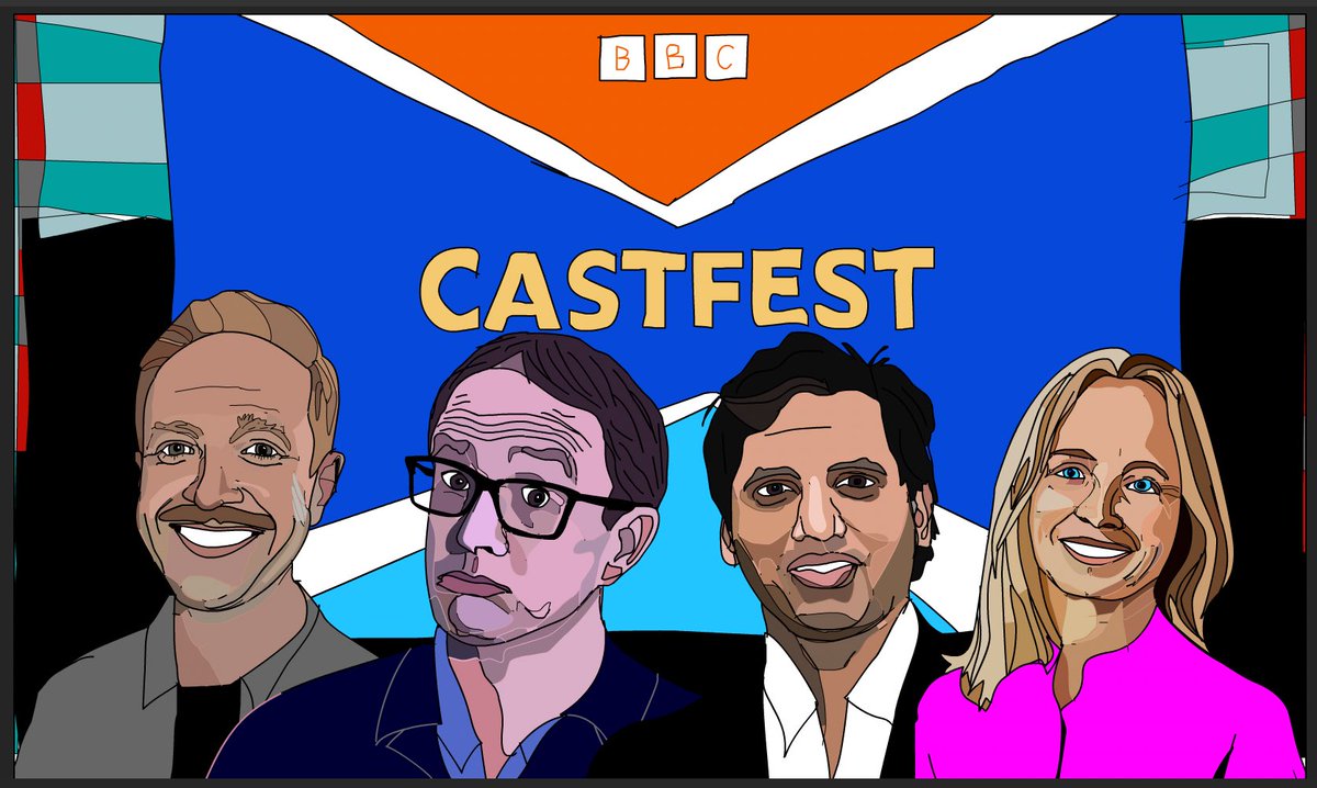 DaniedmundsDani's tweet photo. Trying my hand at a little digital drawing of #Newscast at #castfest with @adamfleming @ChrisMasonBBC @faisalislam and @katierazz
#bbc #BBCNewscast #podcast #DigitalArtist https://t.co/fpvnghjw38