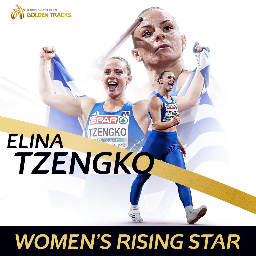 European javelin champion at 19 years old! 🚀 Elina Tzengko 🇬🇷 is your women’s Rising Star for 2022! 🏆 #GoldenTracks