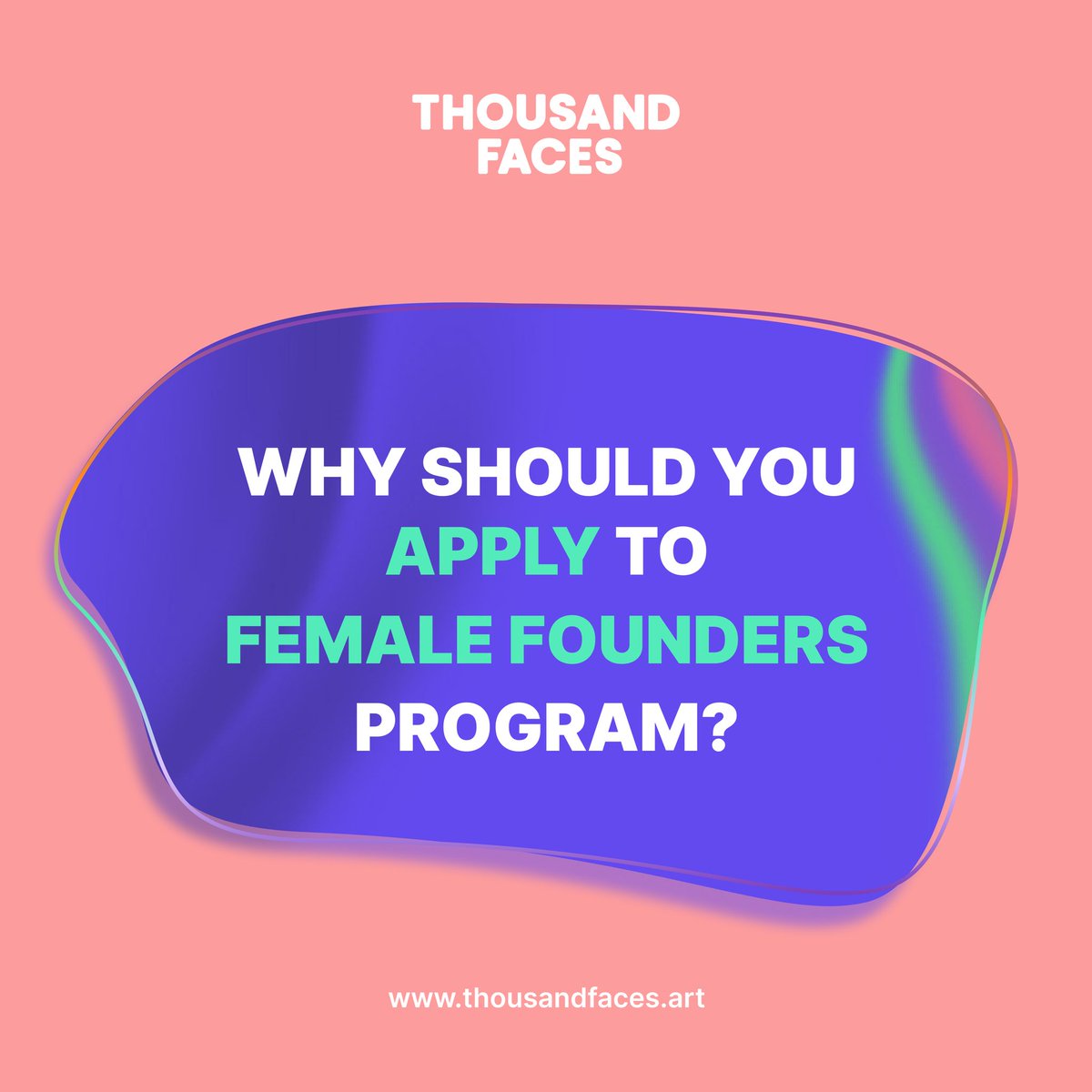 💫 Benefits of our Female Founders Program

📍Equity free #Funding
📍Mentoring from our experts
📍Get education on #web3
📍Promotion and PR for project
📍Get featured on Thousand Voices podcast show

1/2