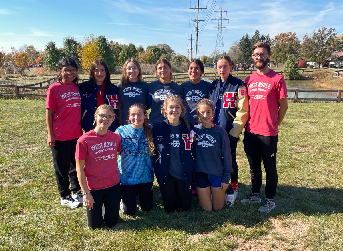 WestNobleAD's tweet photo. Great job to our XC runners today! Boy’s team finished 14th today. Top finisher was Grant Flora at 24th. Trinity Parson and Beth Christlieb ran in the girl’s race and finished 57th and 65th respectively. Complete results are at https://t.co/za7ExrUW17. Great job Chargers! https://t.co/uR2yzqGlt6
