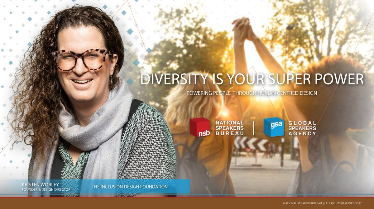 'DIVERSITY IS YOUR SUPER POWER' @NSB_Speakers NSB National Speakers Bureau | Global Speakers Agency #PowerofDesign #HumanCentredDesign #Diversity #Innovation #Stewardship #Integration #CommunityConnection #LeaveNoOneBehind