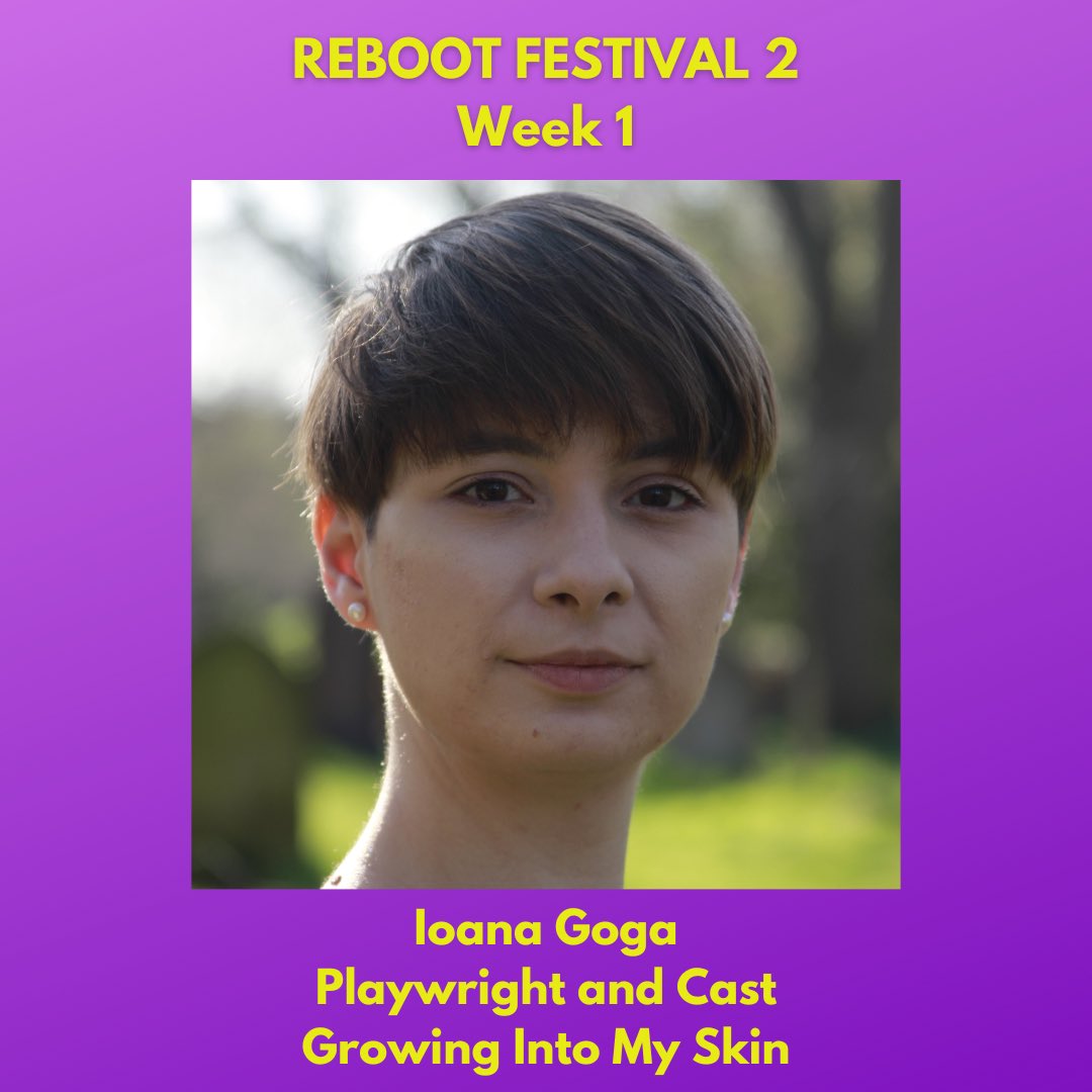 KiboProductions's tweet photo. Break Legs, Ioana Goga! Her solo show Growing Into My Skin opens the night. Directed by @bhuttu #RebootFest https://t.co/jtOyOqkByF