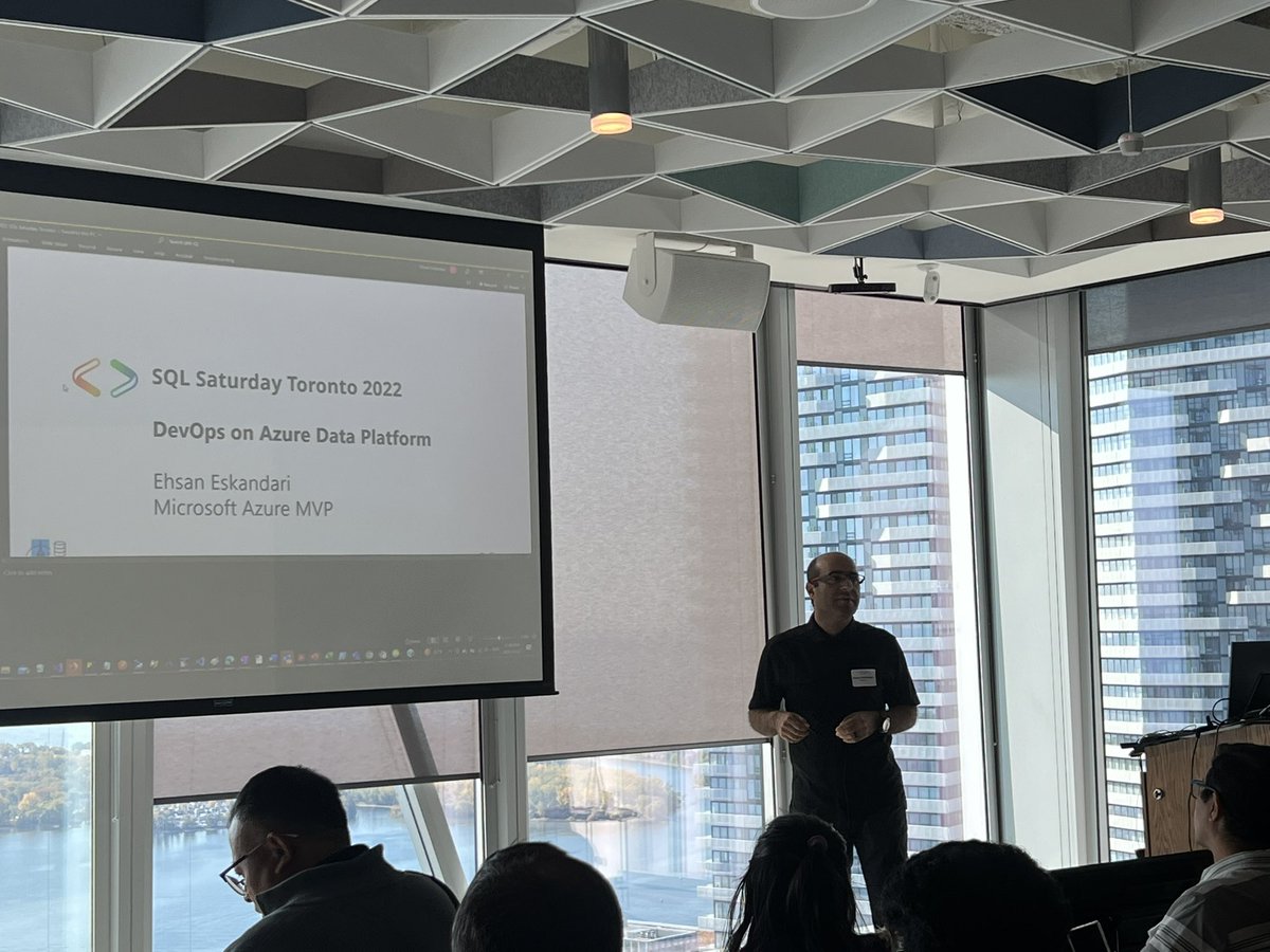 <a href="/ehsaneskandarim/">Ehsan Eskandari ❤️ ☁️</a> is telling us all about DevOps on Azure Data Platform at SQL SATURDAY event in Toronto #sqlsaturday #sql #data #azure #adastra #Microsoft