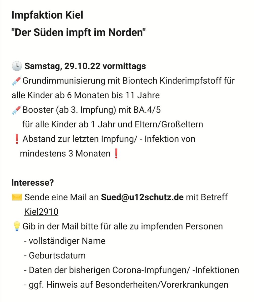 Einmalige Impfaktion in KIEL