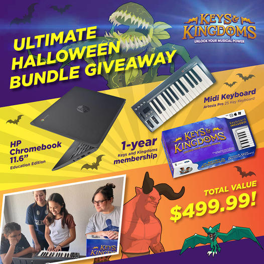keysandkingdoms's tweet photo. This is SCARY good! 🔥👻🎵
ULTIMATE HALLOWEEN BUNDLE GIVEAWAY! 
Enter the Keys &amp; Kingdoms Ultimate October Bundle Giveaway for your chance to win the Ultimate Bundle worth $499.99!

Visit   https://t.co/5WKYmq5sC3
to enter starting October 19th. 
#halloweengiveaway #musicgames https://t.co/yxUJZZiO33