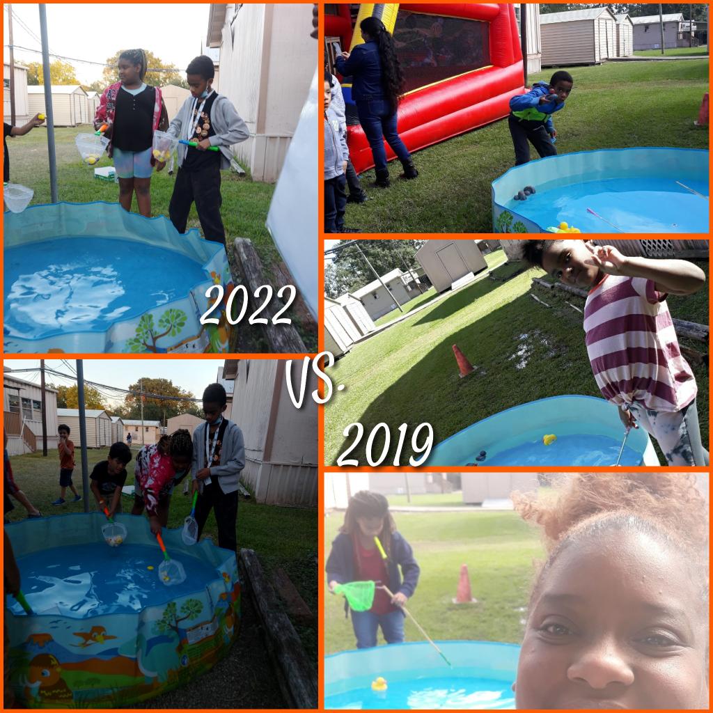 jmajor04's tweet photo. Then vs Now @Elrod_HISD  Fall Festival 🎃🍂 My kiddos love the duck pond 🐤💦 https://t.co/P4C029TyfY