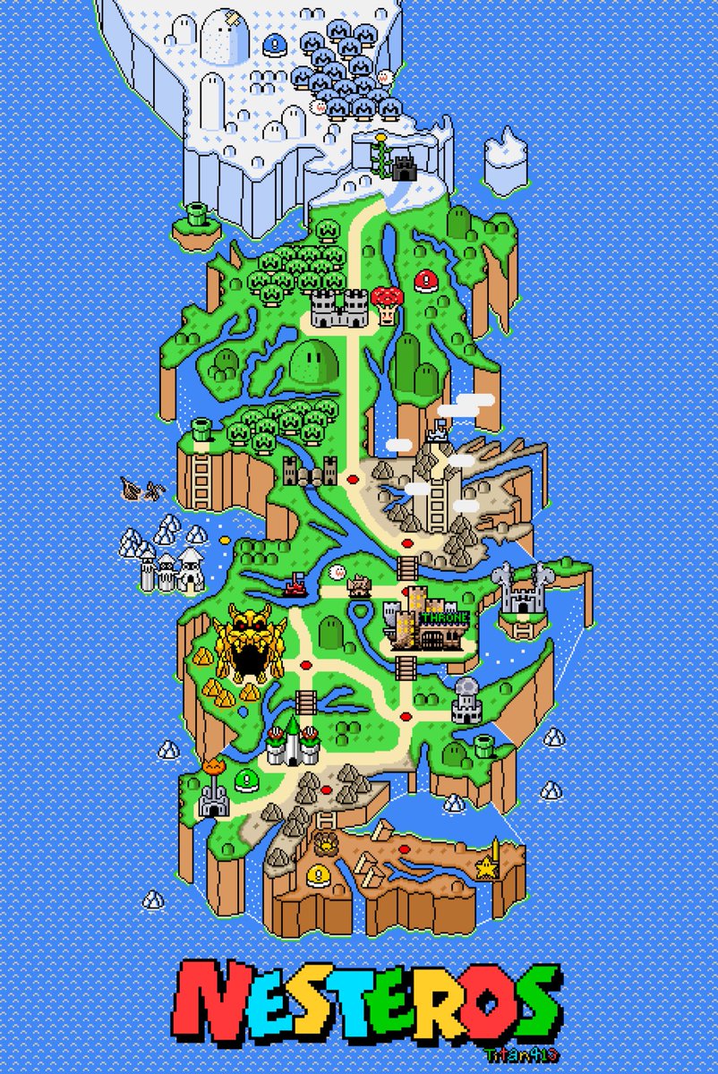 Map of Westeros but make it Super Mario Bros.