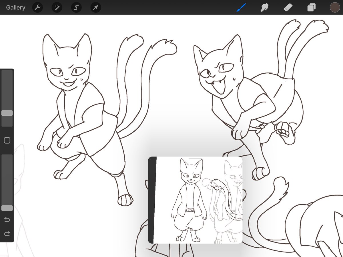 I started drawing cats with the single eyebrow-wrinkle thing when I was 10 bc I didn't want to draw cats with eyebrows and now I don't know how to draw without them, and I'm not even sure if they're weird or not anymore 
