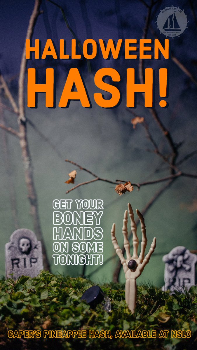 You’ll be coming back from the grave to get your boney hands on our Caper’s Pineapple Hash! Available at <a href="/theNSLC/">NSLC</a> cannabis locations across Nova Scotia! 

#hash #halloween #novascotia #canadiancannabis #capebreton #licensedproducer #spooky