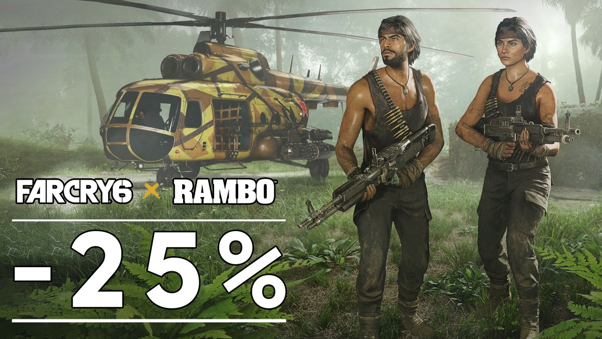 Far Cry 6 on Twitter: "To celebrate the 40th anniversary of the first Rambo  movie, enjoy 25% OFF of the Rambo Bundle in #FarCry6. “Antón… I'm coming to  get you!” https://t.co/HBRHkuCaNH" / Twitter