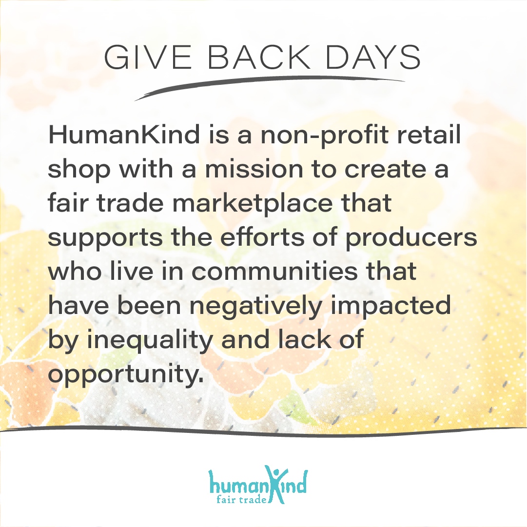 Mark your calendars for November 3rd, &amp; get a head start on your holiday shopping! HumanKind Fair Trade will be donating 10% of sales to Lumina Alliance to support survivors of Sexual Assault &amp; Intimate Partner Violence. Visit their website and plan ahead: humankindslo.org