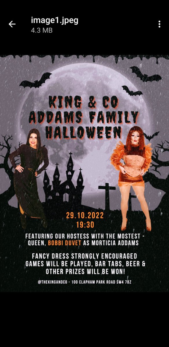 This time next week! Addams Family Halloween bash - hosted by Queen Bobbi Duvet. Loads of games, prizes, shots and delicious food!