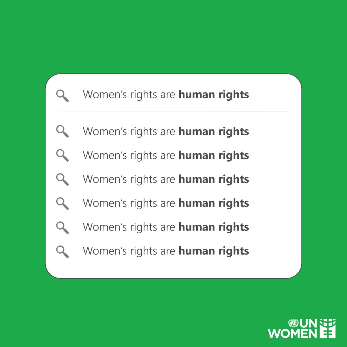 Here's a fact you don't need to search further for: Women's rights are human rights. RT if you agree!