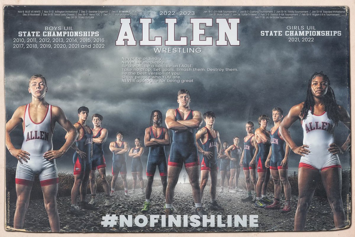 It’s on! Another season, another 🔥🔥🔥team poster by ⁦@Owphotog⁩ 🏆🏆 #Allenwrestling #AllenEagles #ChampionshipTraditions #NoFinishLine #BeAnEagle