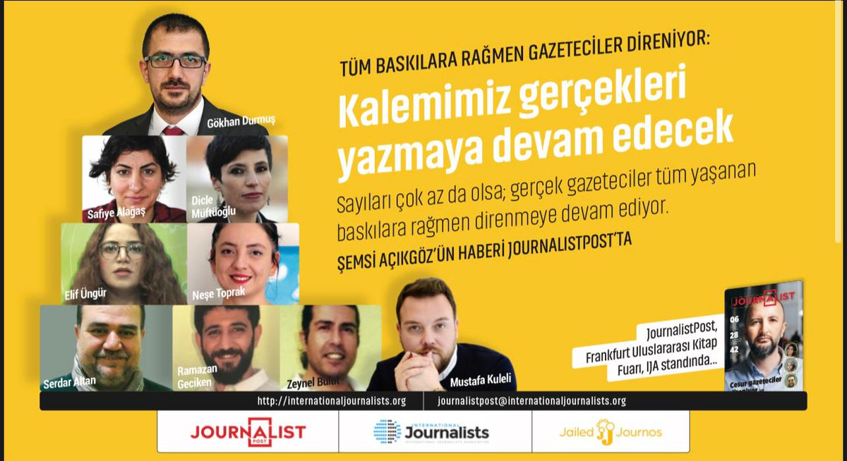 ismailykaya's tweet photo. Tüm baskılara rağmen gazeteciler direniyor.. Sayıları çok fazla olmasa da Onlar kalemleriyle gerçekleri yazıyorlar, yazmaya da devam ediyorlar.
Bize de destek olmak düşer..

🔻
SesinizOlmaya Geldik
@DFGDernegi
@TGS_org_tr@MKuleli

@HlyaOru10 https://t.co/0SIO0I72Wb