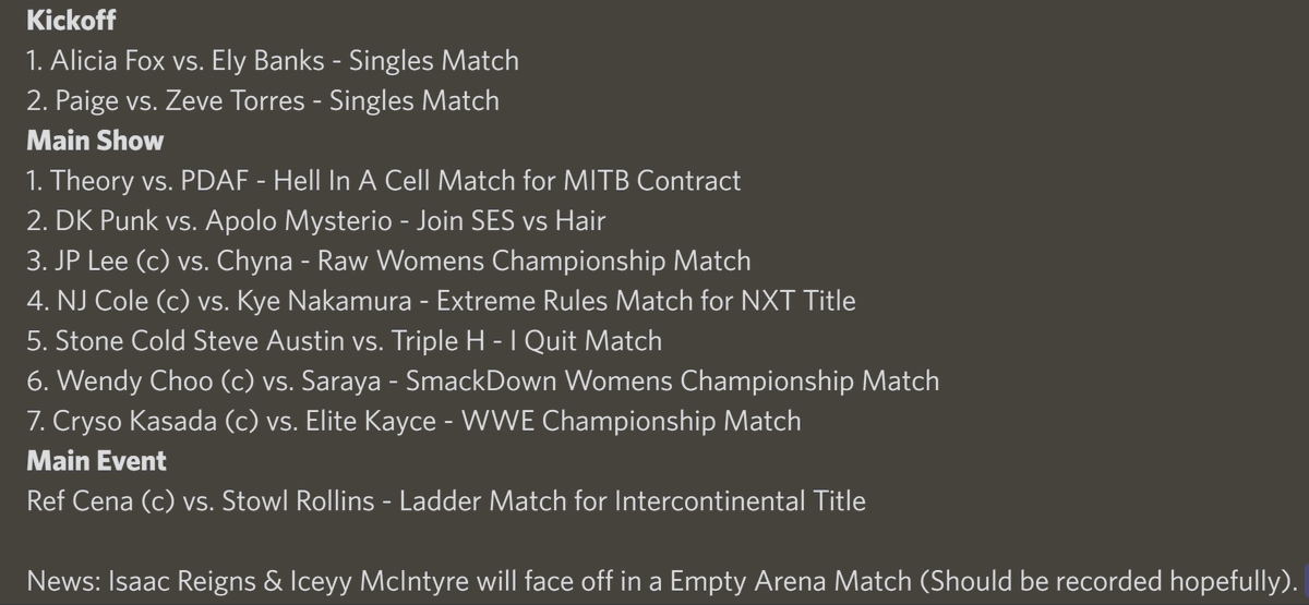 WWES4_ROBLOX's tweet photo. #ExtremeRules 2022 is LIVE Tonight on @peacock in U.S. and @WWENetwork elsewhere at 5PM EST!

Here is tonight's "Extreme" Match Card! https://t.co/CBx7aVjxZ0