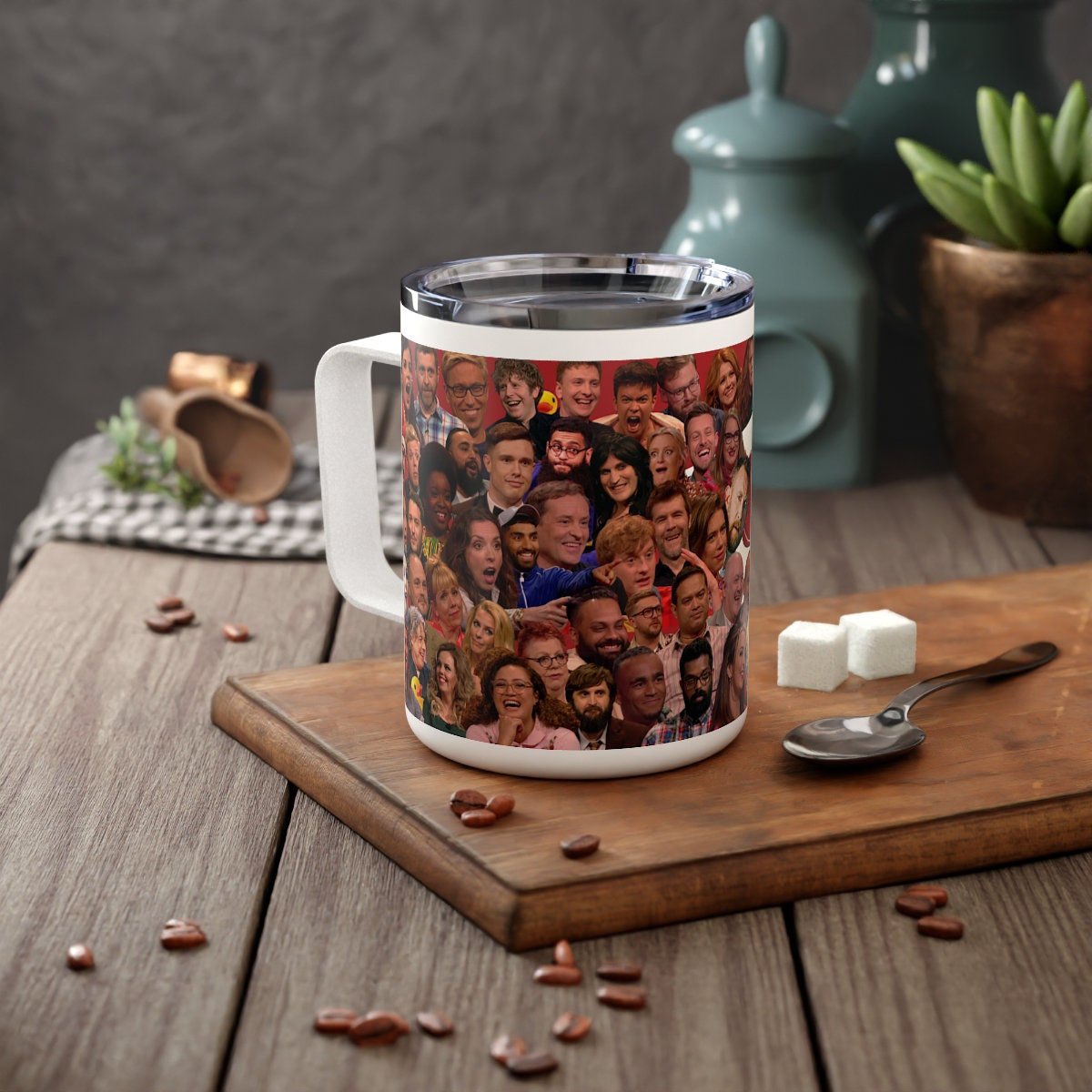 mxtaskmistress's tweet image. New product alert 🤩 at the #Taskmistress shop! 

A travel mug perfect for running around and performing tasks. Printed with original artwork featuring all *70* #TaskmasterUK contestants (and some hidden surprises 🐣). 

Get it here: etsy.me/3DlHdcg
#taskmaster