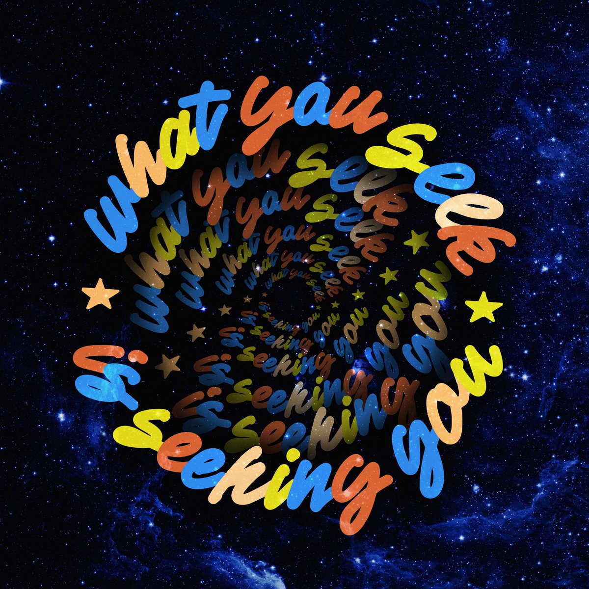 designollo's tweet photo. What you seek is seeking you!
-Rumi
#Lettering #space #colorful #rumi #ipadlettering #calligraphy #rumiquotes #designollo https://t.co/tGbmGqpaju