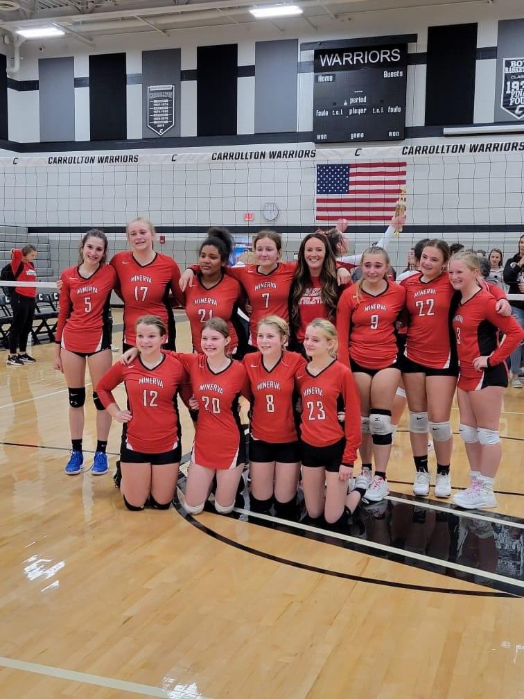 MinervaMMS's tweet photo. 8th grade took 2nd place in tournaments! They had an amazing season and fought hard today in tournaments.  They have had so many accomplishments this year and beating the #1 seed team to earn them a spot in the championship game. ❤️🏐 https://t.co/TiPgTNk2cv