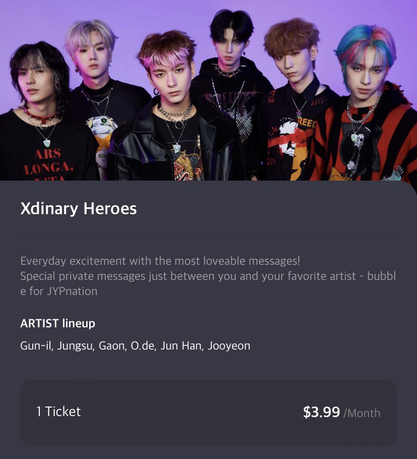 xheroeskr's tweet photo. SORTEO DE BUBBLE DE XDINARY HEROES ‼️ 

con este ticket podrás tener un chat con un miembro del grupo durante todo un mes ⚔️🖤

los pasos a seguir son los siguientes:
- seguirme
- dar rt a este tweet 
- ser villain (lo comprobaré)

importante leer el tweet de abajo ‼️ https://t.co/oF07Q7vHGt