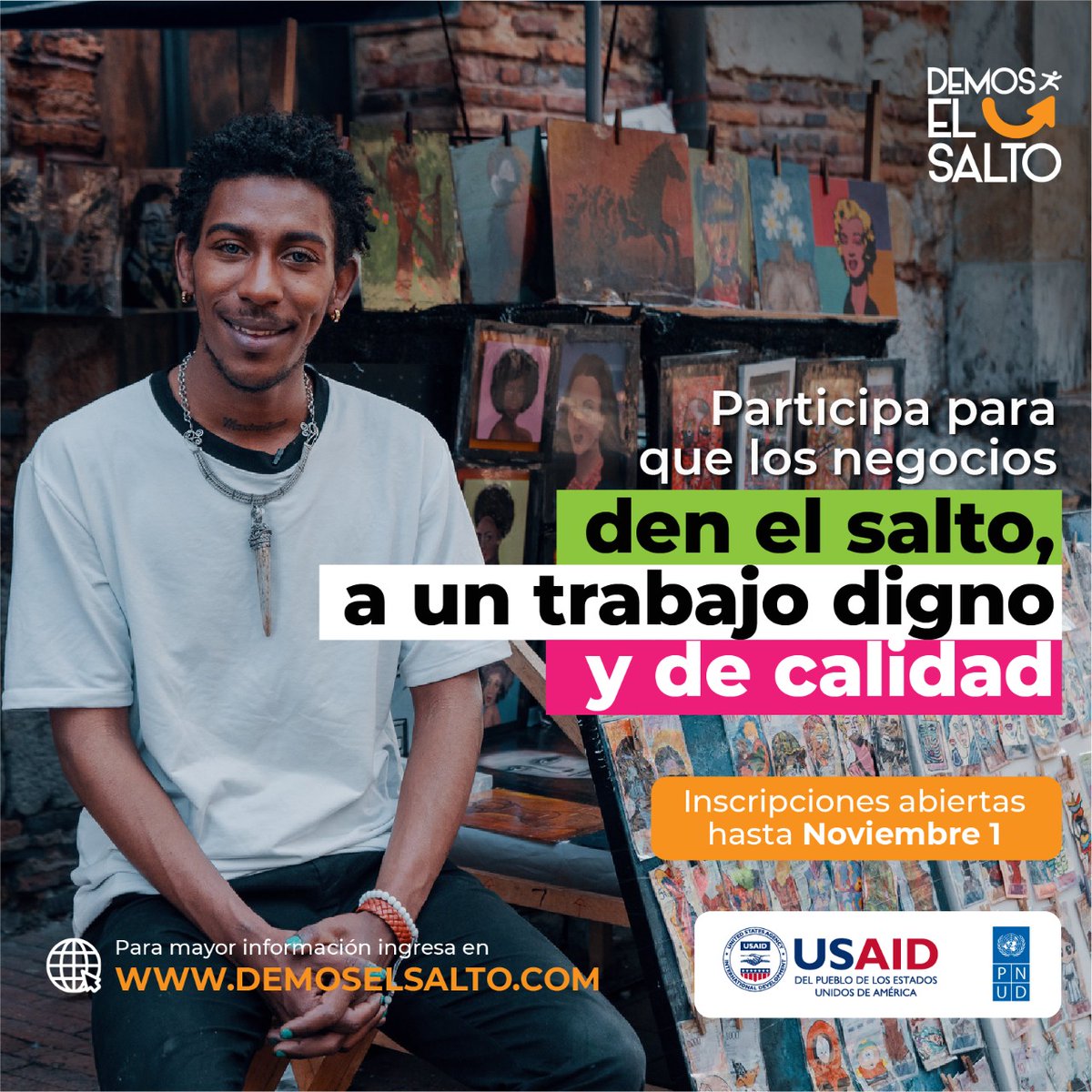 PnudColombia's tweet photo. Formalizar los negocios en 🇨🇴, ayuda a que éstos, tengan mejores condiciones laborales, estándares de calidad más altos que generen empleo y desarrollo en toda Colombia. #DemosElSalto
 
¿Se te ocurre cómo ayudarlos?
 Tienes hasta nov. 1 para participar en: https://t.co/iyWlSlHzht https://t.co/tpnITngm6x
