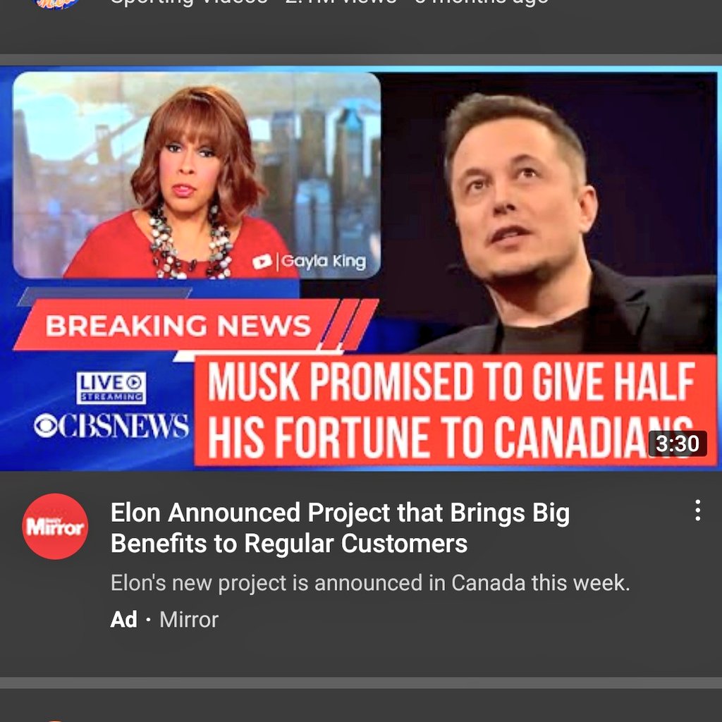 NewSpaceCritic's tweet photo. Hey 👋 @elonmusk something has to be done about the innumerable scams on YouTube that bank on your image and reputation to fleece people. 

It's crazy that they continue unabated, for years on end, they must be tricking many desperate people #elonmusk #YoutubeScam https://t.co/yWpiGYYKu8
