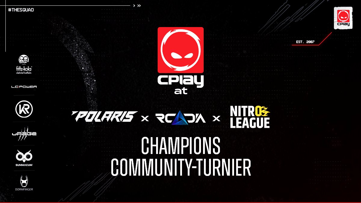 Nur noch eine Woche bis wir auf dem <a href="/PolarisCon_/">POLARIS Convention</a> X <a href="/rcadia_official/">RCADIA</a> X <a href="/NitroLeagueRL/">Nitro League Legacy</a> Community-Turnier bisschen #RocketLeague heizen!🏎🔥

Wir werden von unseren Ex-Academy Legenden <a href="/VeX_RL18/">VeX-RL</a> <a href="/macloud_RL/">macloud</a> &amp; @xvsweazz als neues main-Team vertreten😎 Freuen uns!
#THESQUAD