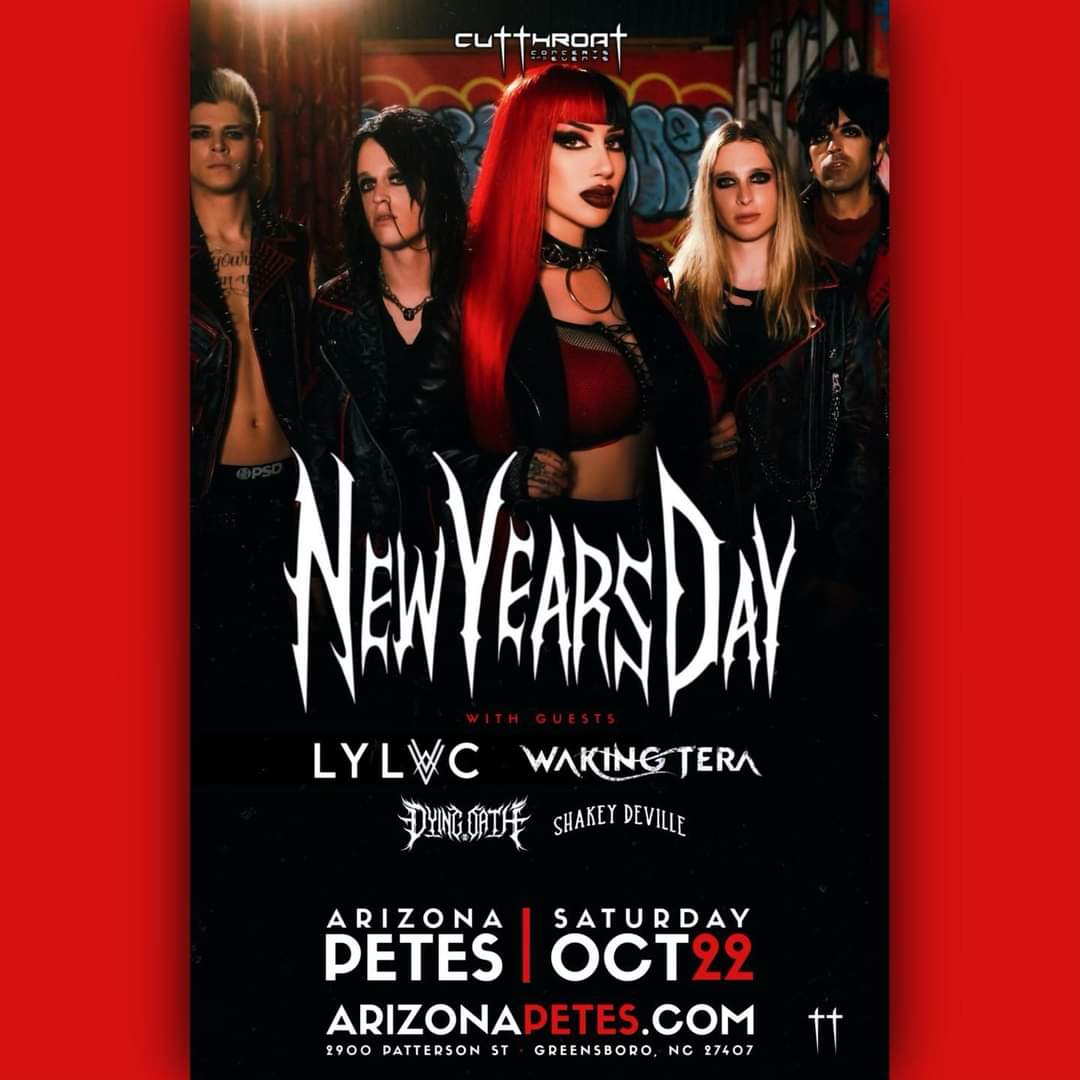 ImMusicMag's tweet photo. Stoked to be photographing this loaded show tonight! @NYDrock @LylvcBand @Waking_Tera @DyingOath & @DevilleShakey!! @ArizonaPetes in Greensboro, North Carolina will be rockin' tonight๐ค #newyearsday #lylvc #wakingtera #dyingoath #shakeydeville #arizonapetes https://t.co/mUMO1kj0LD