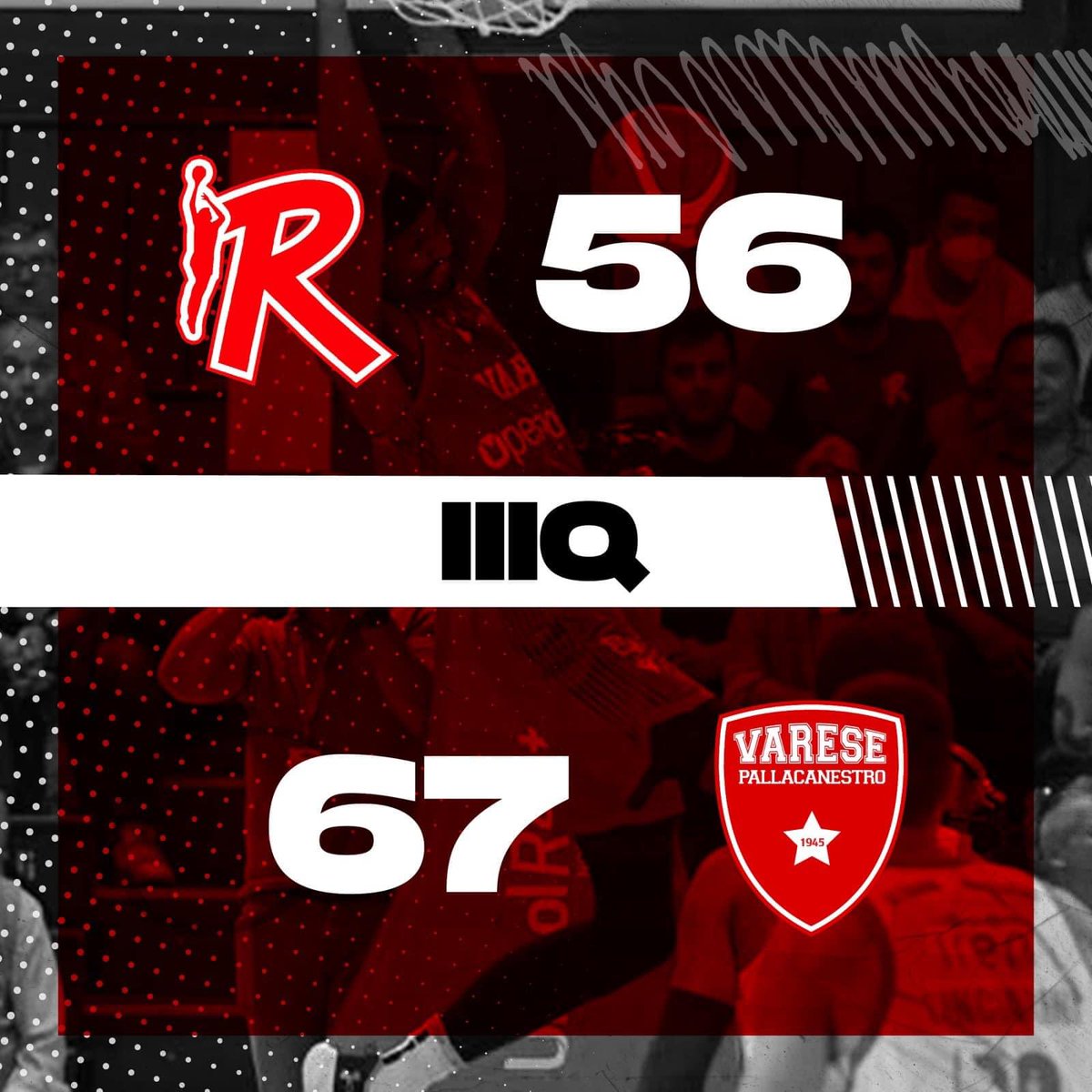 PallVarese's tweet photo. Ultimi 10’ di gioco 🔥 Forza ragazzi teniamo duro‼️
#RegVar #NoiSiamoVarese https://t.co/RPsWz06Zcj