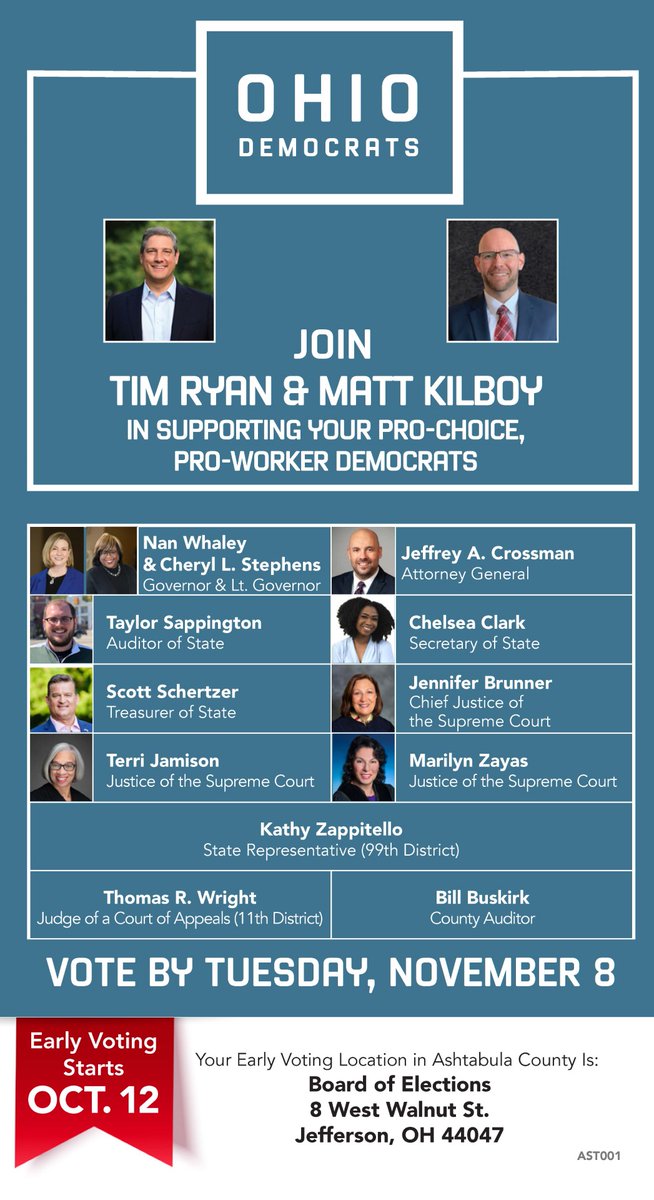 ashtabuladems's tweet photo. Visit our website to learn more about the #AshtabulaCounty Democratic Candidates. https://t.co/NYqlqBKCim https://t.co/Vt7jhMT36V