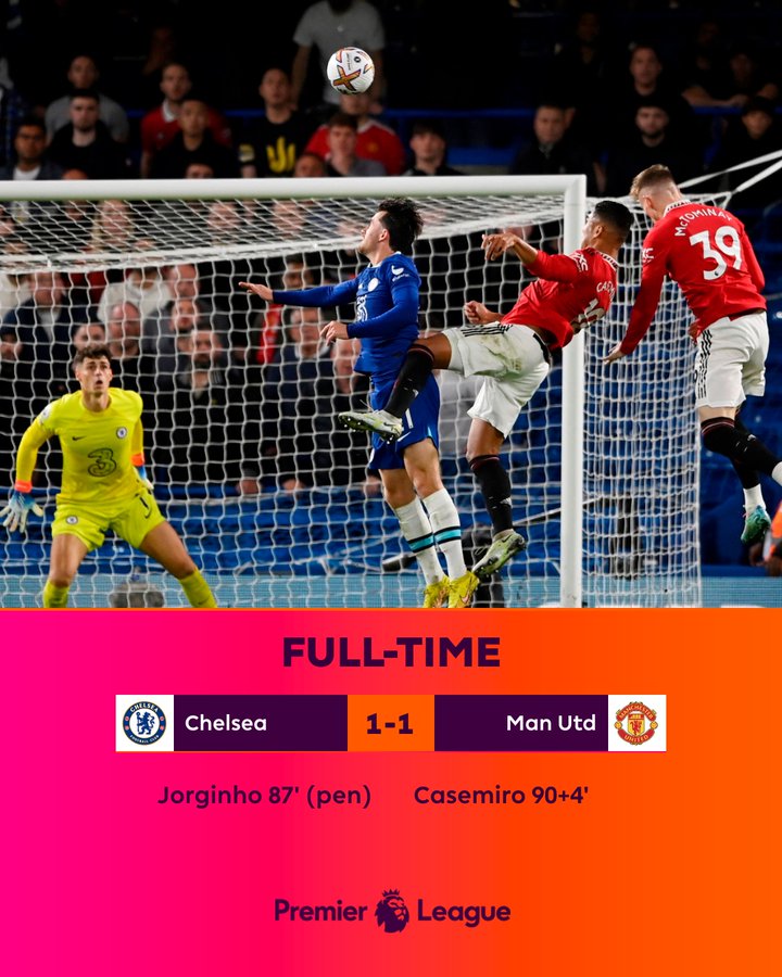 Chelsea 1–1 United, Premier Casemiro Helps Red Devils Secure Point at Stamford Bridge Goal Video Highlights) | ⚽ LatestLY